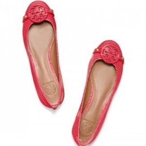 Like New Tory Burch Snakskin Mini Miller Flats